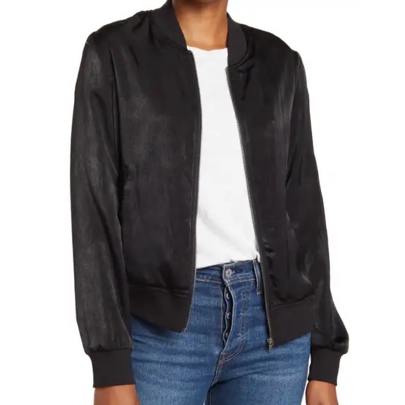 Melrose and Market Jackets & Blazers - Melrose and Market Satin Bomber Jacket